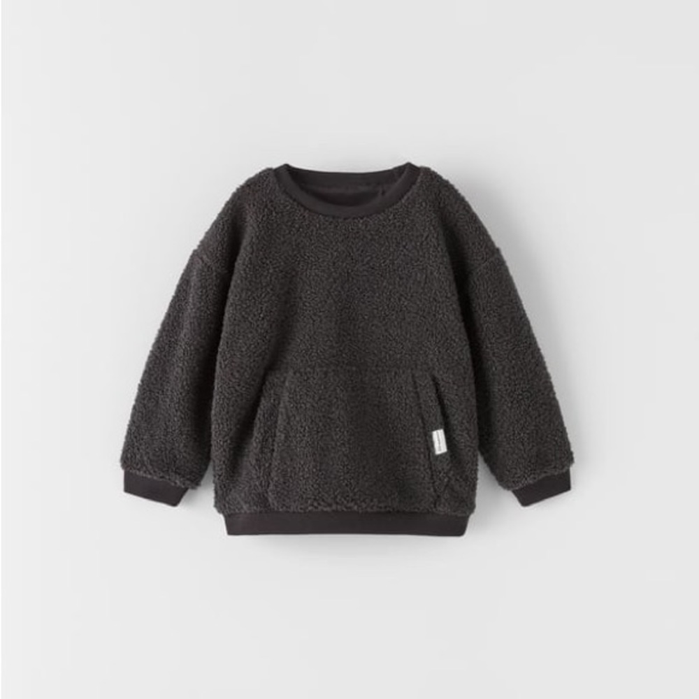 Zara Boys FAUX SHEARLING SWEATER, 2-3 Months - Like New Conditionn